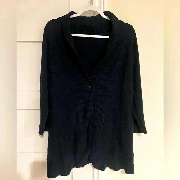 Banana Republic Long Navy 3/4 Sleeve One Button Cardigan Size XL EUC - Picture 1 of 4